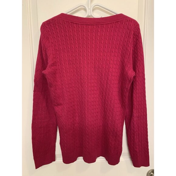 Tommy Hilfiger Cable Knit Sweater Women’s Medium Pink Preppy Light Sweater - Picture 4 of 8
